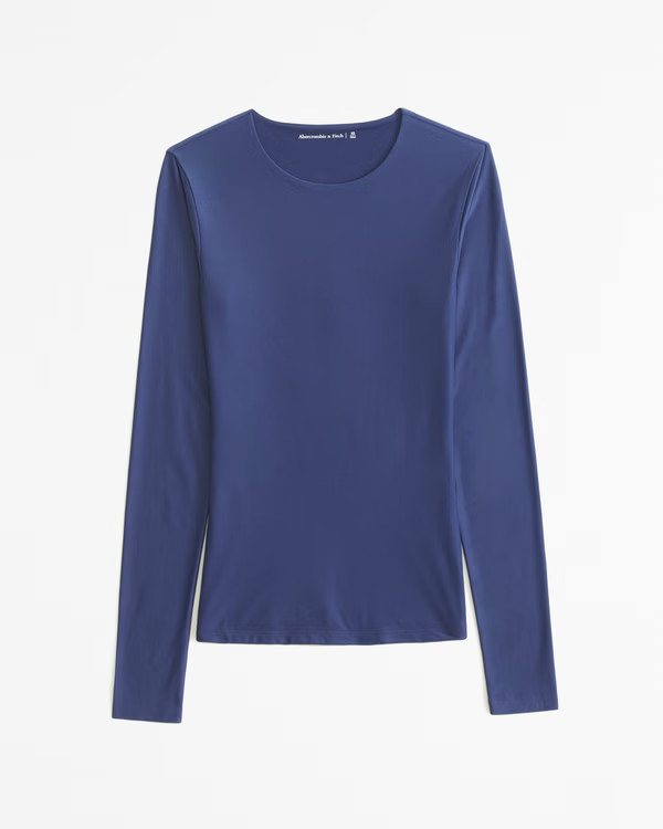 Soft Matte Seamless Tuckable Long-Sleeve Tee | Abercrombie & Fitch (US)