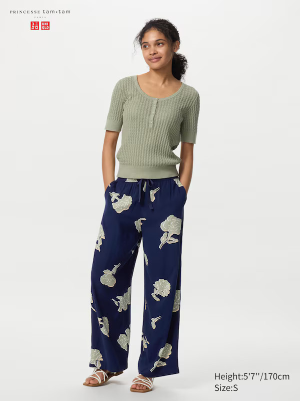 Drapey Easy Trousers (Flowers) | UNIQLO (UK)