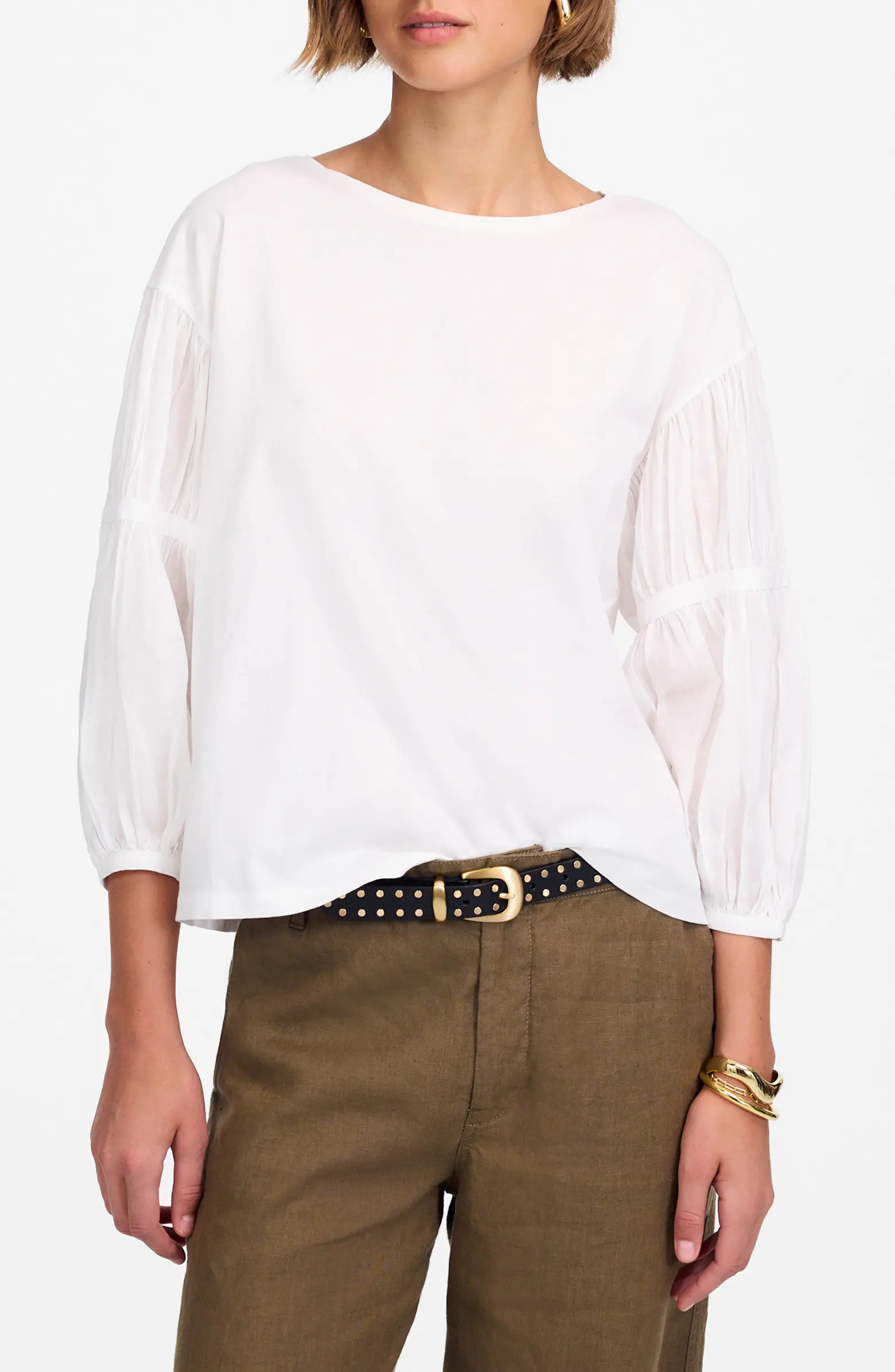 Puff Sleeve Drop Shoulder Knit Top | Nordstrom