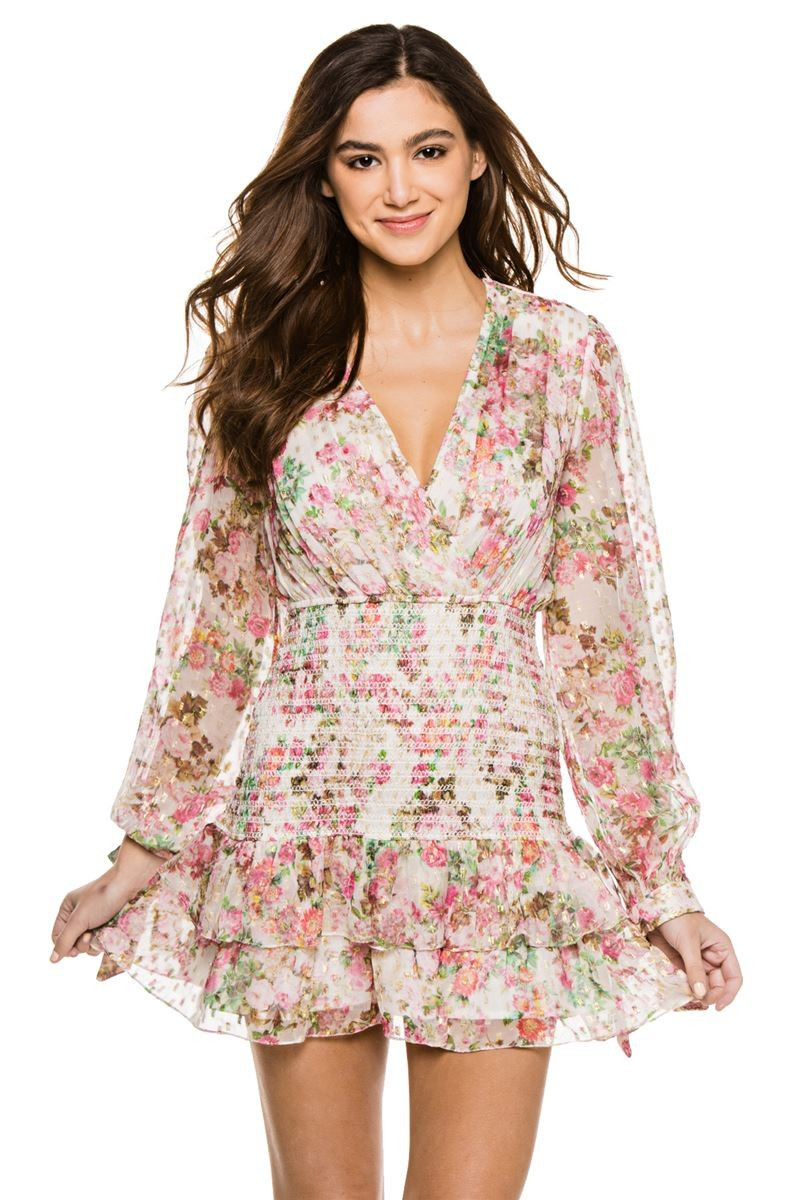 Floral Smocked Long Sleeve Dress | Everything But Water
