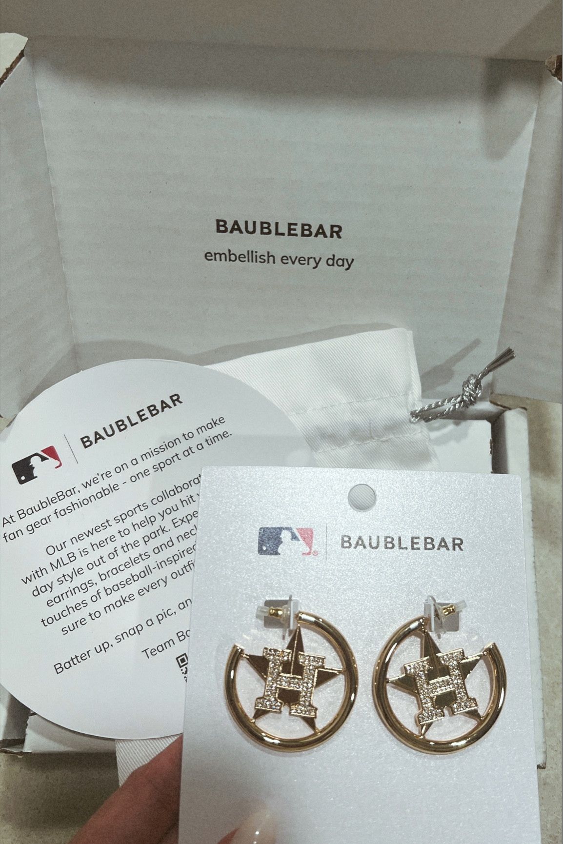 Baublebar MLB Gold Baseball Charm Necklace - Houston Astros