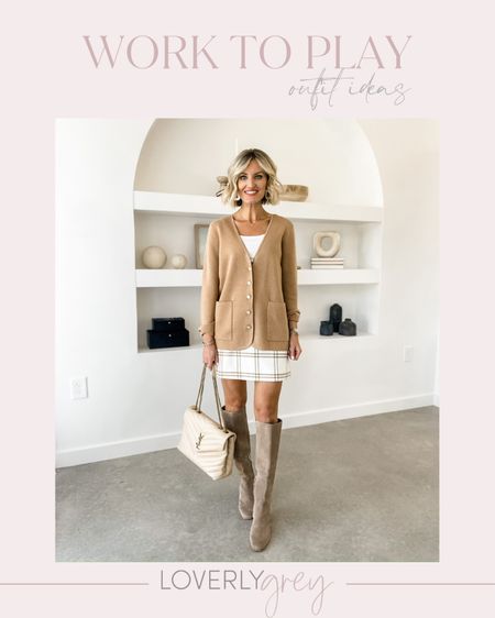 Fall workwear outfit! Loving the neutrals! I am wearing an XS/00 in these pieces! The skirt and cardigan are on sale! 

Loverly Grey, fall outfit

#LTKstyletip #LTKsalealert #LTKworkwear