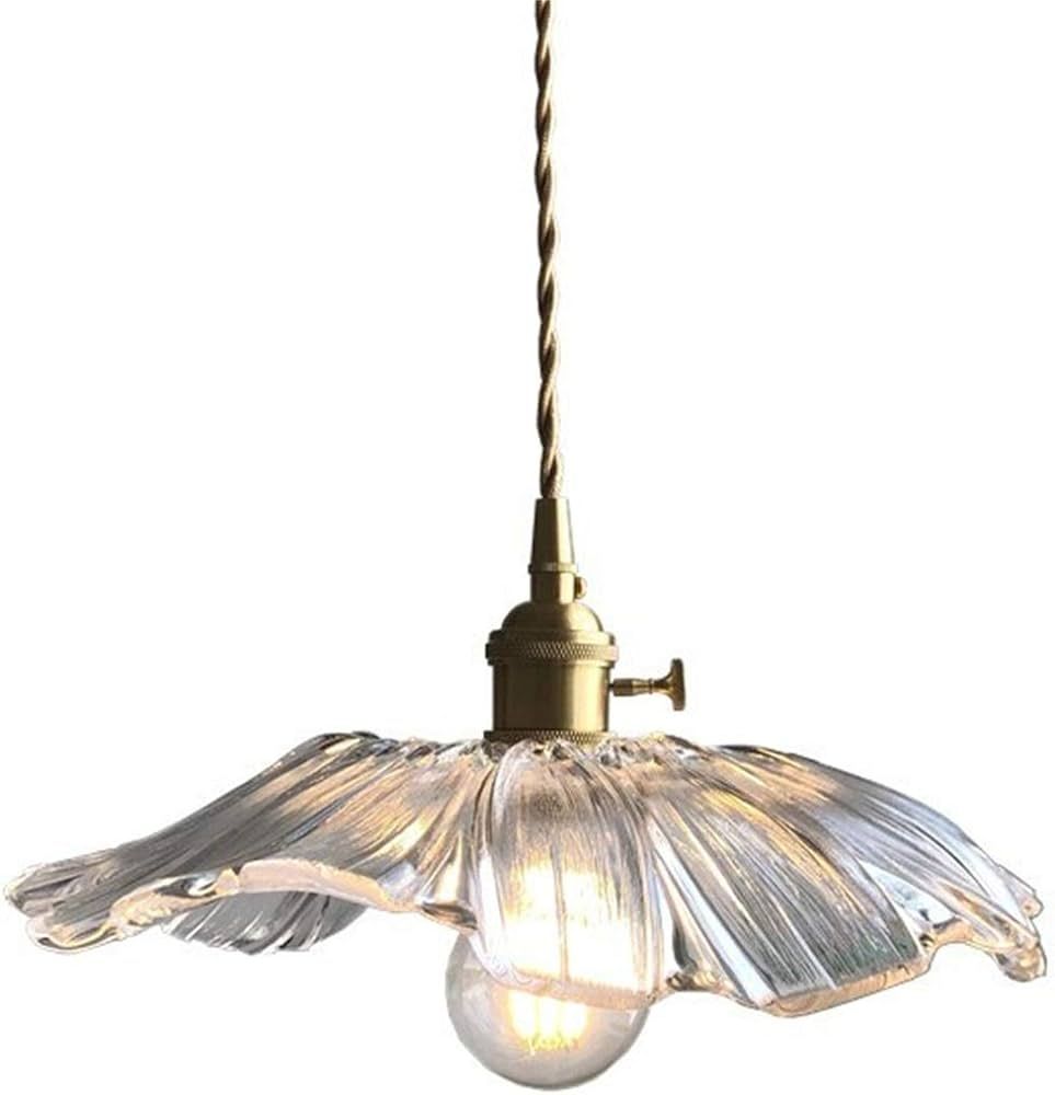 Lywins® E26 Lotus Leaf Glass Modern Gold Nordic Pendant Lights Fixtures Hanging Lamp Island Ligh... | Amazon (US)