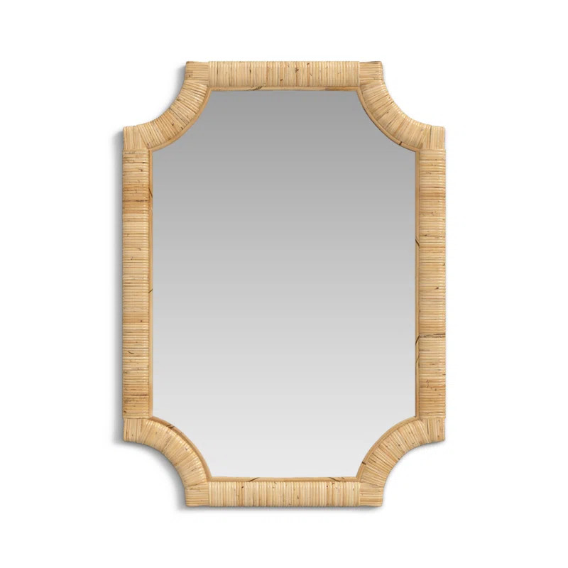 Citrine Rattan Scalloped Wall Mirror | Wayfair North America