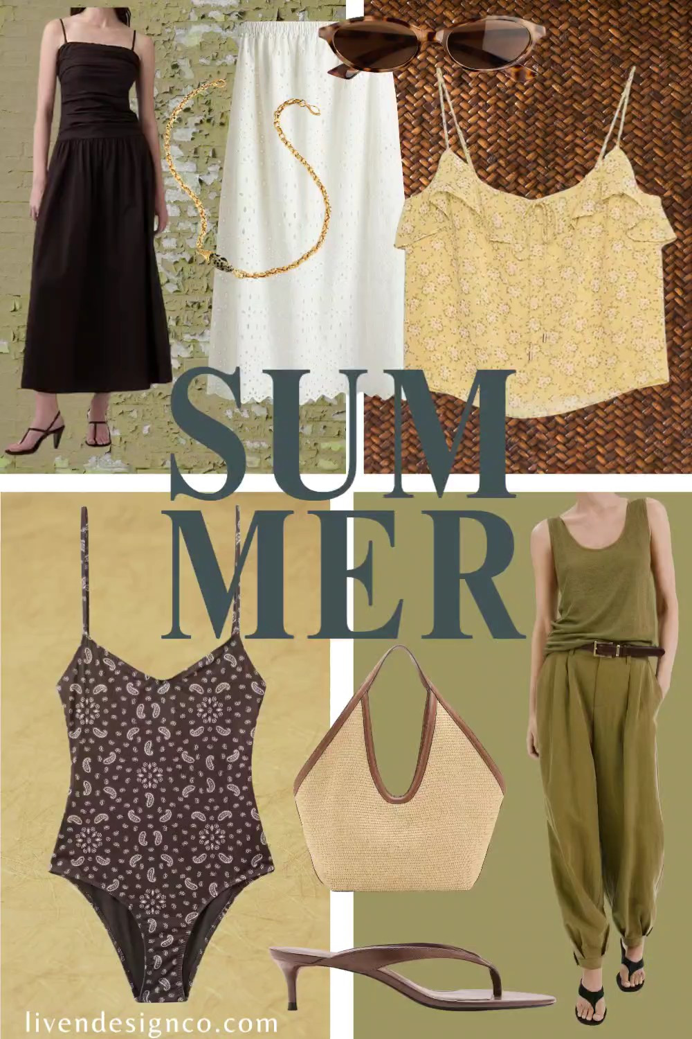 Summer fashion finds. Mango. Yellow. Green. Brown. Midi dress. Linen. Summer style inspiration. Cami. Swimsuit. Linen skirt. Woven bag. 

#LTKSeasonal #LTKSaleAlert