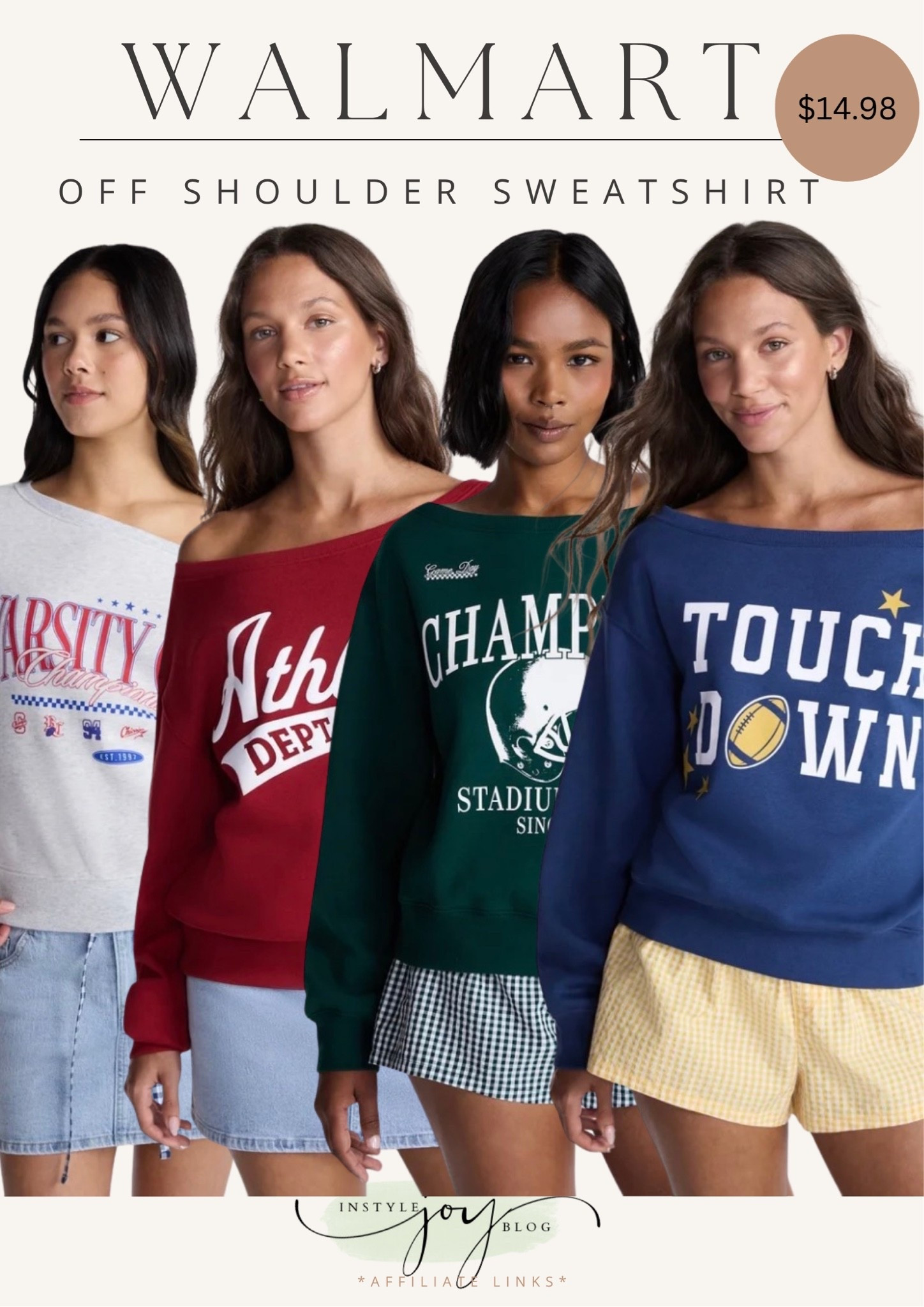 Walmart✨ No Boundaries Off the Shoulder Sweatshirt with Long Sleeves, Midweight, Women’s XXS-4X

#walmart #gameday

#LTKootd #LTKgrwm #LTKTravel