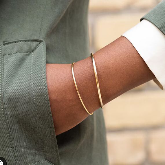 Classic Bangle Bracelet Gold Filled Bangle for Women Plain | Etsy | Etsy (US)