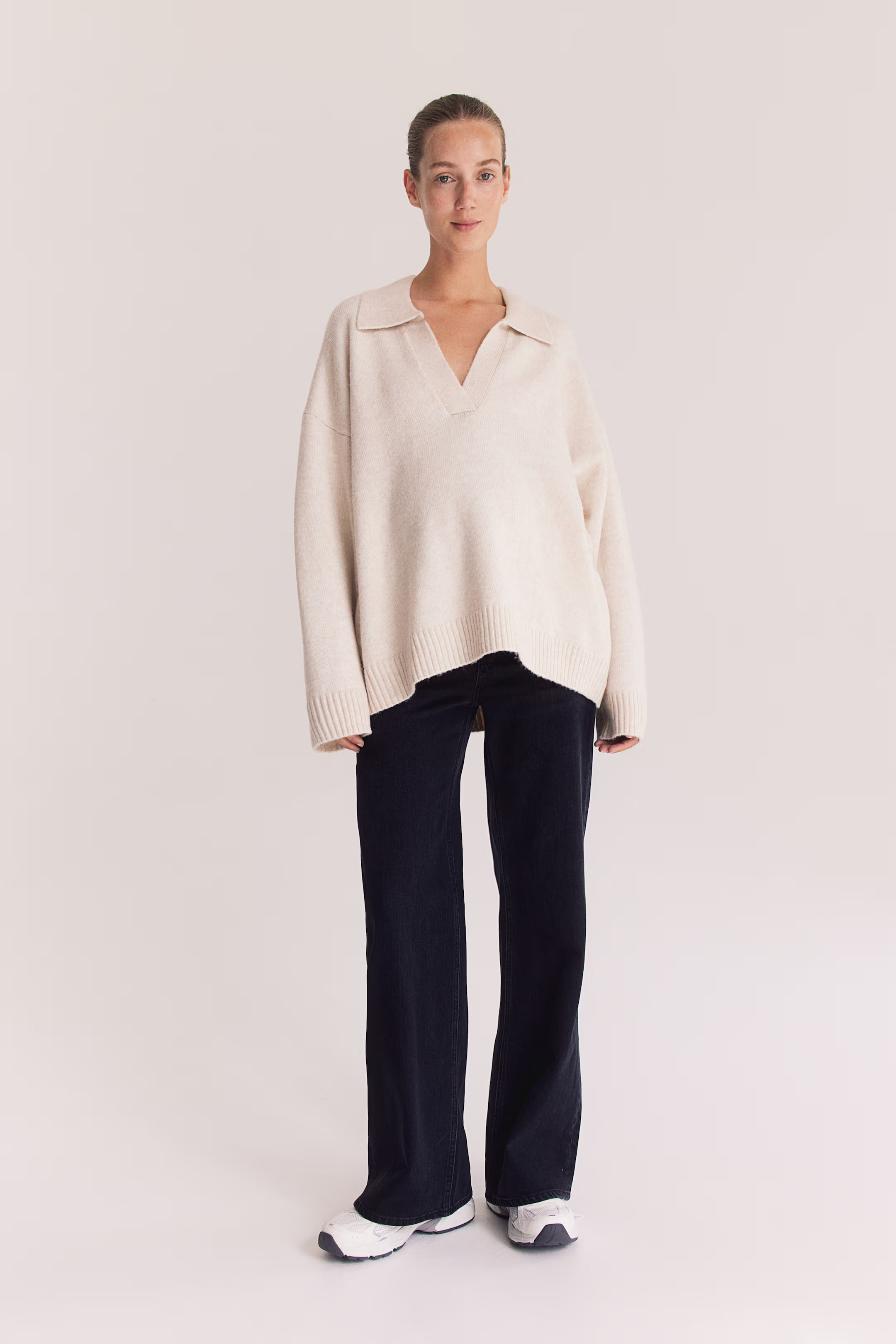 MAMA Wide Jeans - Black/washed - Ladies | H&M US | H&M (US + CA)