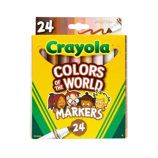 Crayola Colors of the World Art Markers, School Supplies, Beginner Child, 24 Count | Walmart (US)