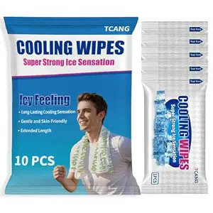 10 Pack Cooling Body Wipes, Alcohol-Free Cooling Towelettes Cooling Towel Alternative for Outdoor... | Amazon (US)