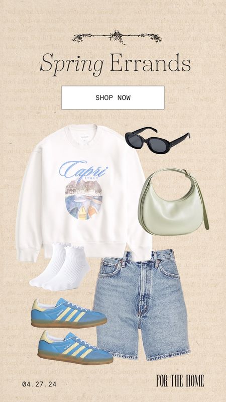 Easy outfit for errands! Always love Abercrombie sweatshirts #springoutfit #errandsoutfit #cozyoutfit