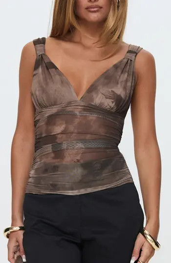Emilea Abstract Print Mesh Tank | Nordstrom