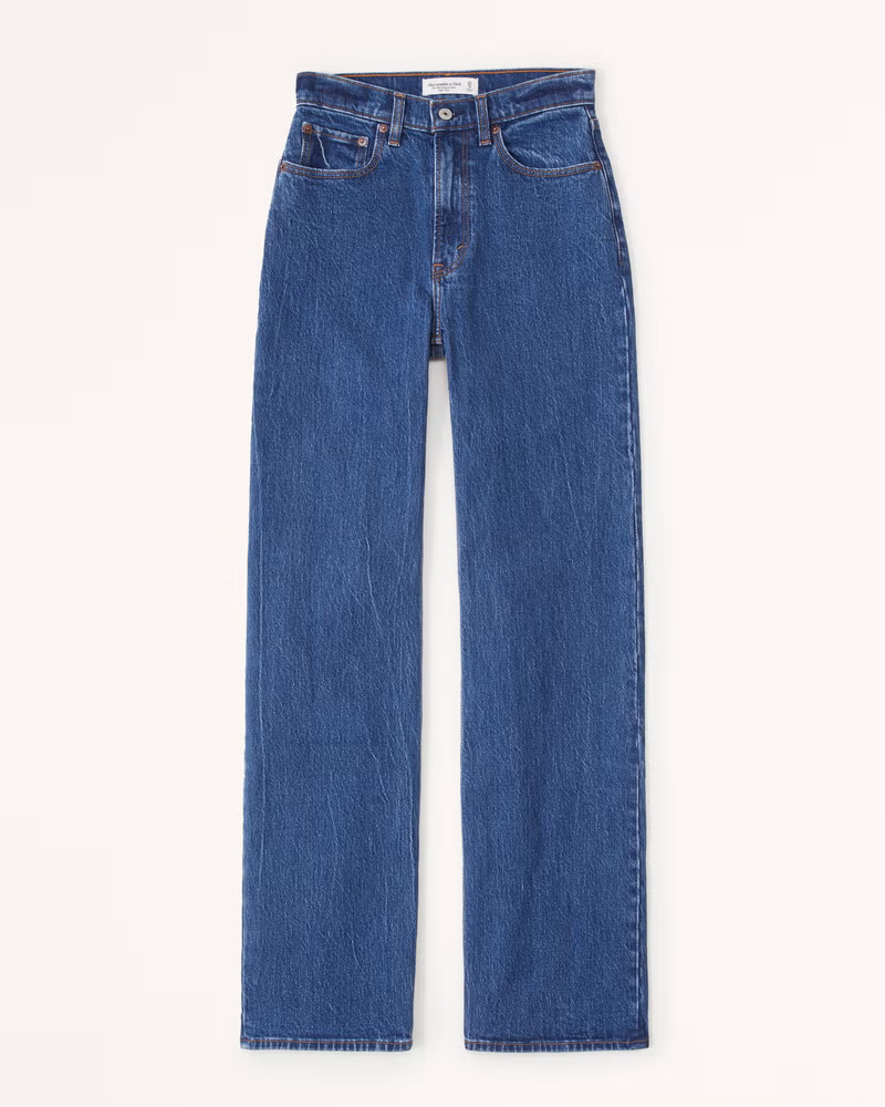 Abercrombie & Fitch Women's High Rise 90s Relaxed Jean in Dark - Size 36 SHORT | Abercrombie & Fitch (US)
