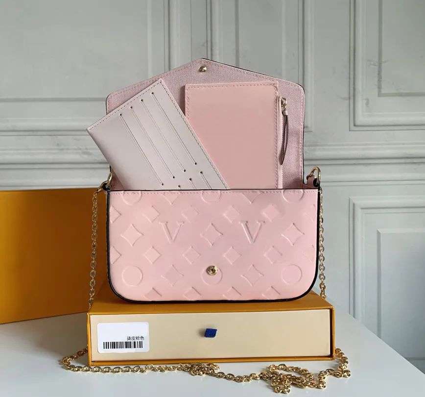 Designer Womens Shoulder Bag Luxury Pochette Felicie Handbags Embossed Flower Letters Empreinte L... | DHGate