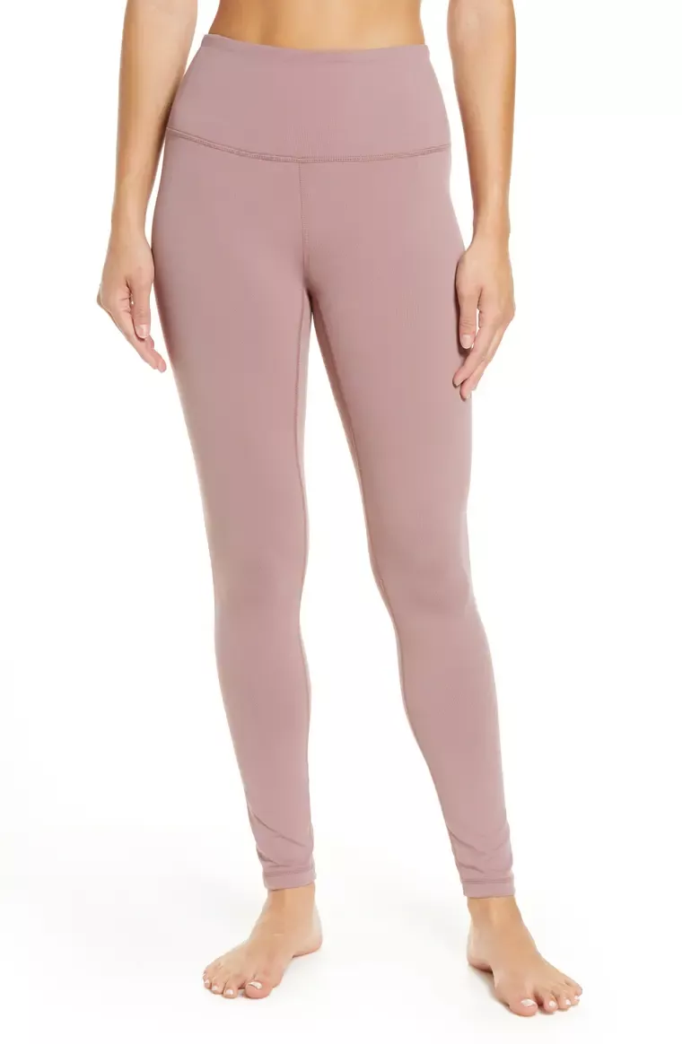 Nordstrom, Pants & Jumpsuits, New Nordstrom Zella High Waist Ribbed  Leggings Pink Size Xl Daily Live In Pocket