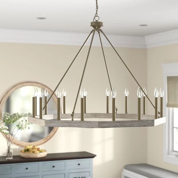 Langelier 16 - Light Candle Style Wagon Wheel ChandelierSee More by Laurel Foundry Modern Farmhou... | Wayfair North America
