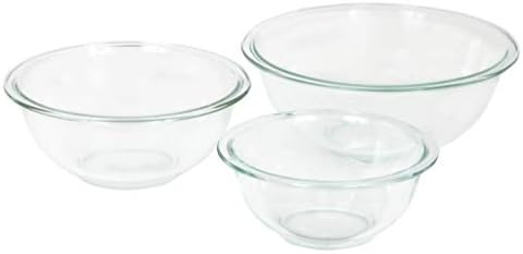 Pyrex Glass Mixing Bowl Set (3-Piece Set, Nesting, Microwave and Dishwasher Safe) | Amazon (US)