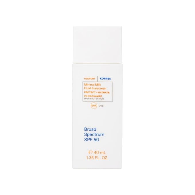 Amazon.com: KORRES Greek Yoghurt Mineral Milk Fluid Sunscreen, Lightweight Face Sunscreen for Dai... | Amazon (US)