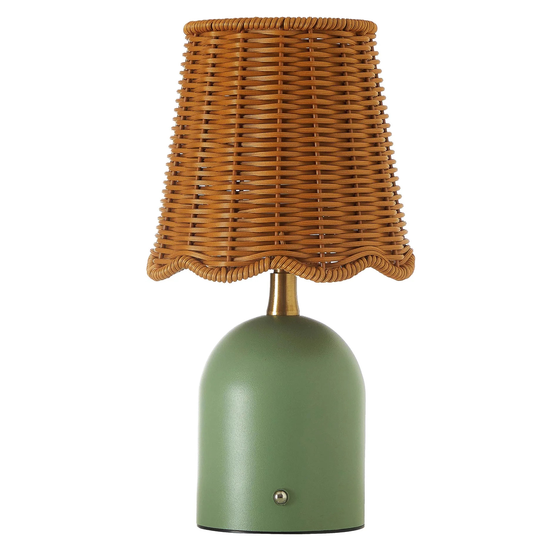 Stylehouse 12" Green Rattan Rechargeable LED Lamp | Walmart (US)