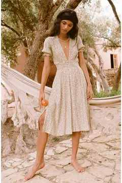 Farah Ditsy Floral Print Midi Dress | Nordstrom