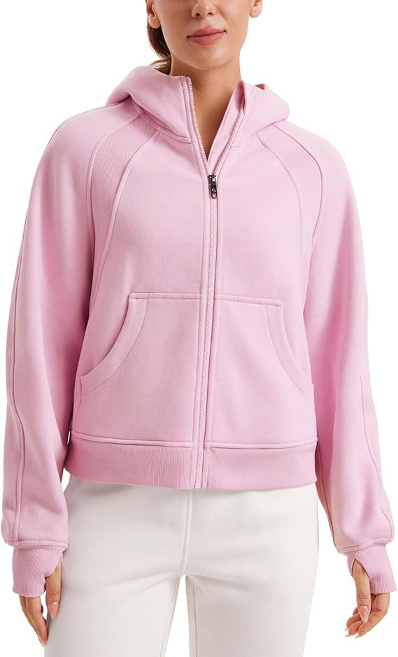 CRZ YOGA Womens Fleece Lined Full Zip Hoodies Oversized Long Sleeve Casual Workout Hooded Sweatsh... | Amazon (US)