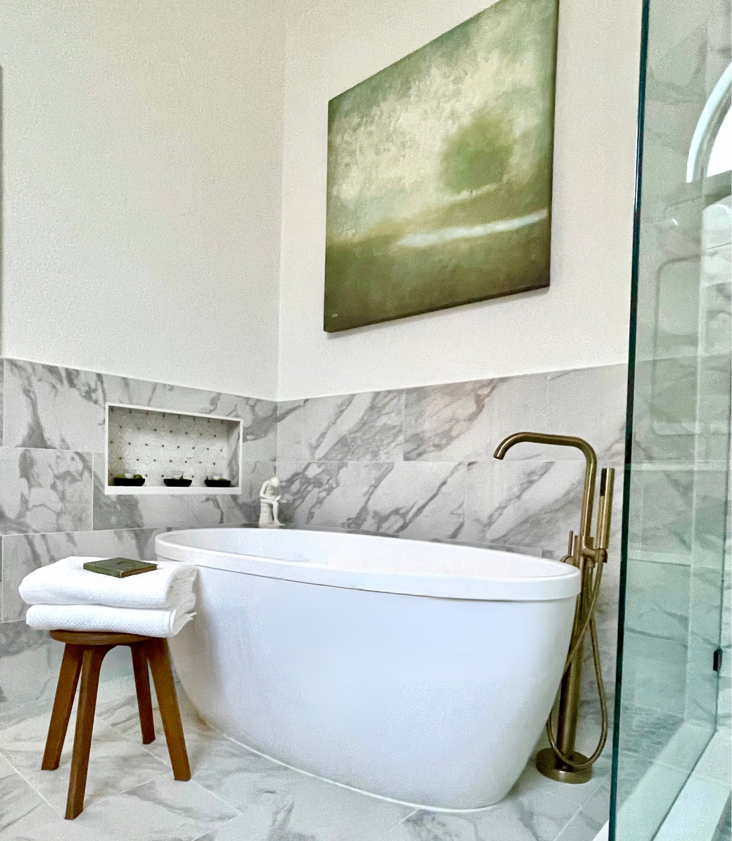 Small accent stools are perfect for the bathroom! Use them as additional counter space or as a place to sit awhile. 

#LTKhome #LTKfamily