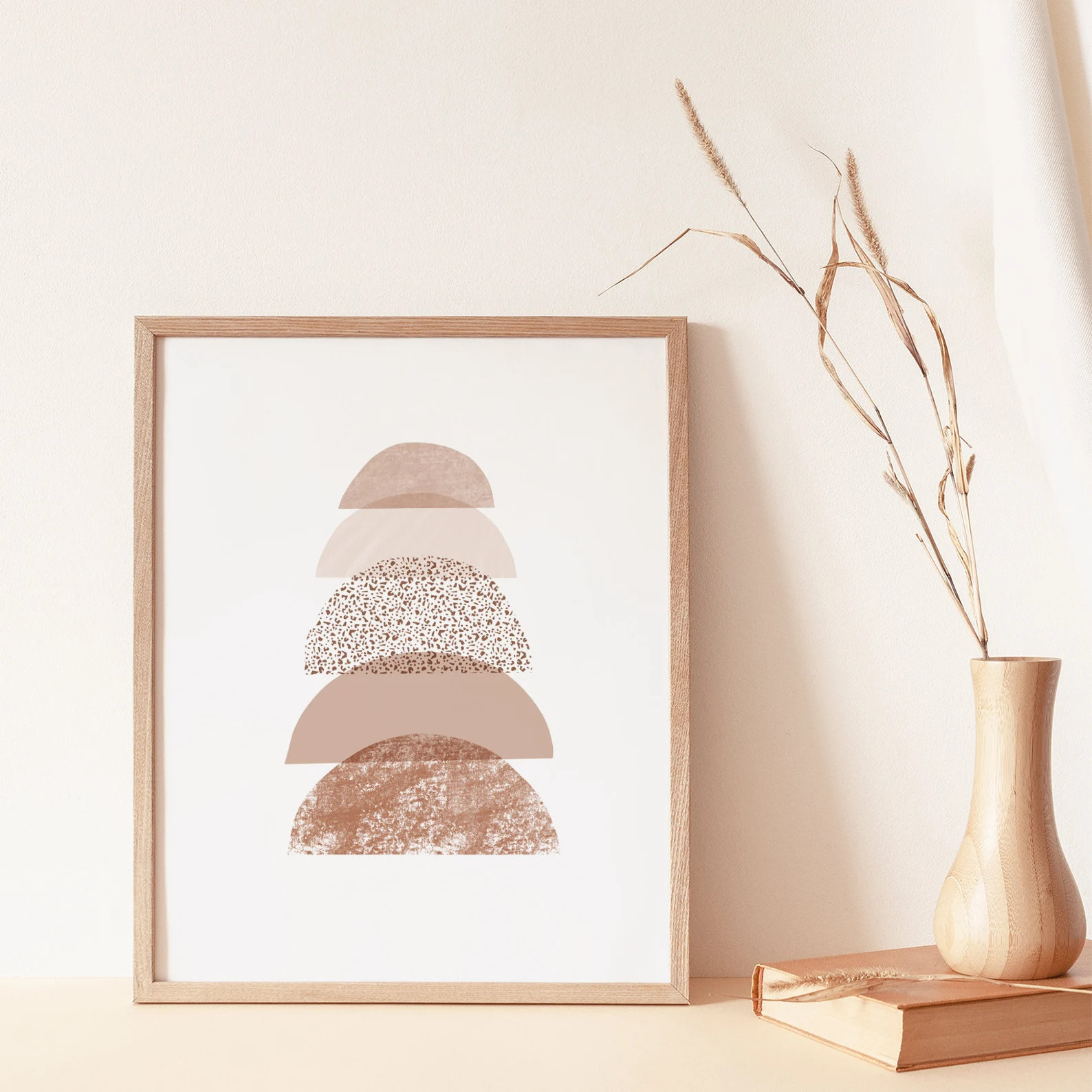 Geometric Printable Wall Art Digital Print Neutral Wall Art Boho Decor Abstract Art Print Instant... | Etsy (US)