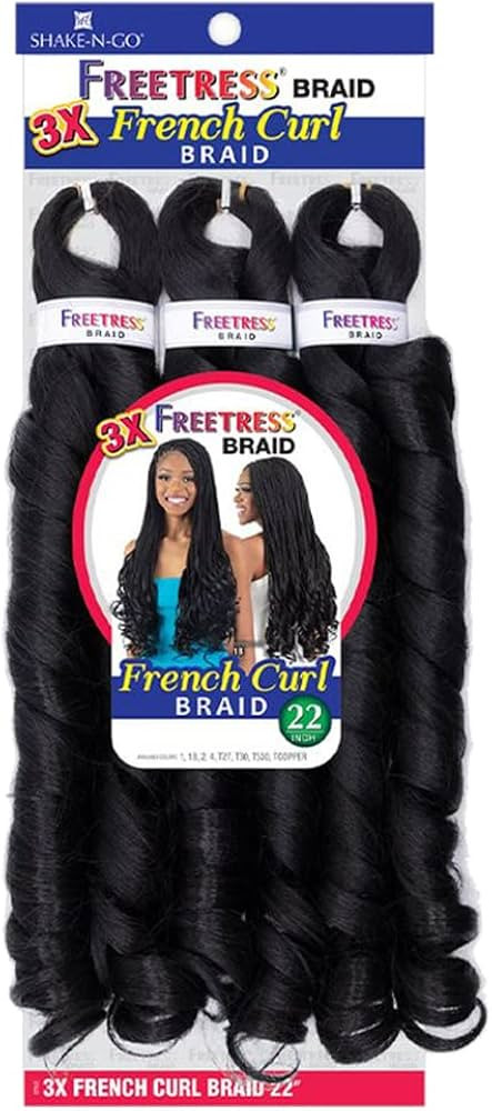 FREETRESS BRAIDS 3X French Curl Braid 22'' (5 Pack, 1B) | Amazon (US)