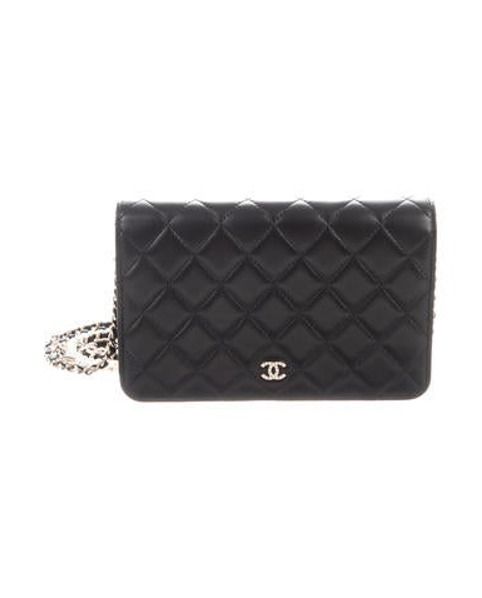 Chanel 2018 Pearl Wallet On Chain Black | The RealReal