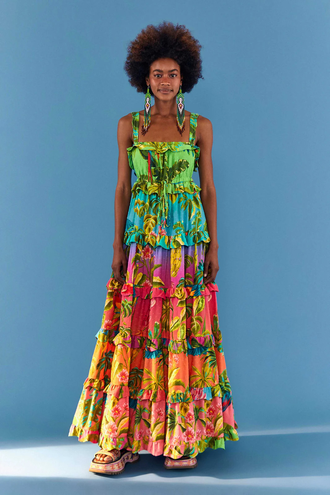 Ombre Forest Tiered Maxi Dress | FarmRio (US)