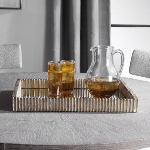 Uttermost Talmage Silver Leaf Rectangular Decorative Tray | Lamps Plus