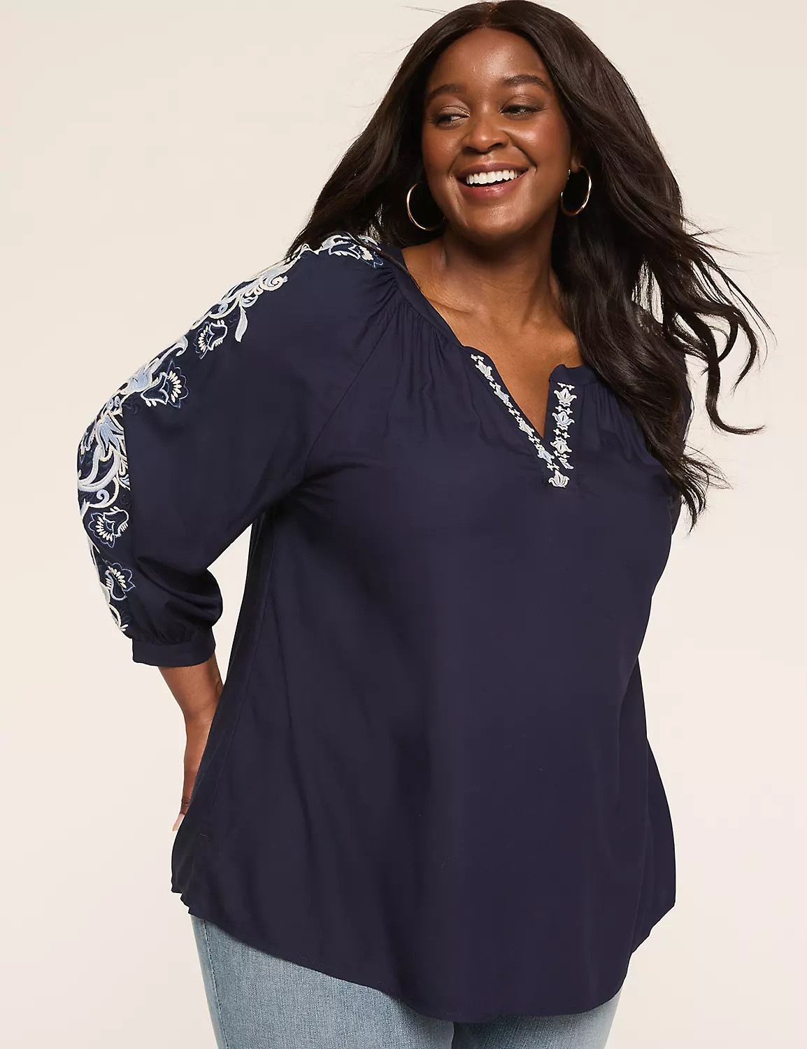Swing Bracelet-Sleeve Popover Top | LaneBryant | Lane Bryant (US)