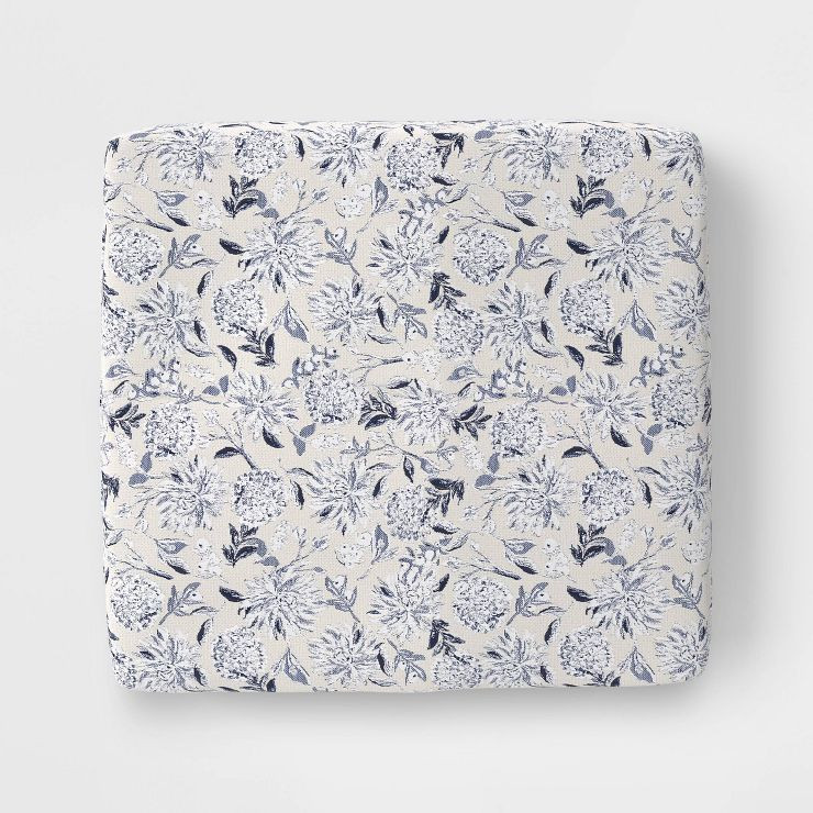 DuraSeason Fabric™ Outdoor Deep Seat Cushion Floral Shallow Blue - Threshold™ | Target
