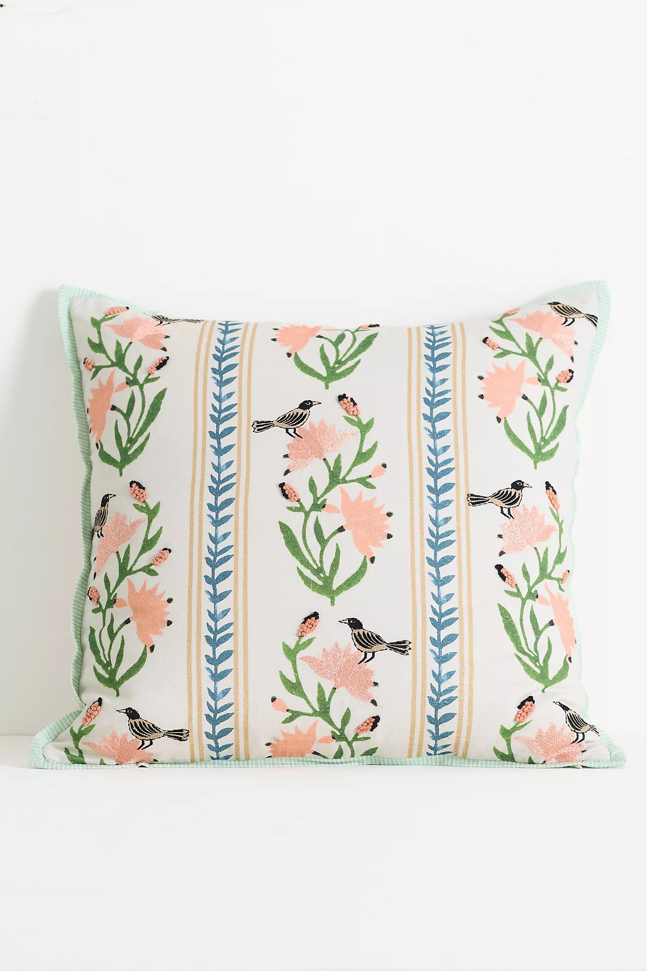 Zelda Cotton Embroidered Floral Novelty Pillow | Anthropologie (US)