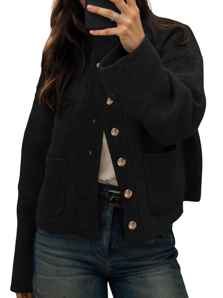 Cicy Bell Womens Chunky Knit Cardigan Sweaters Button Down Mock Neck Open Front Jacket Winter Cas... | Amazon (US)