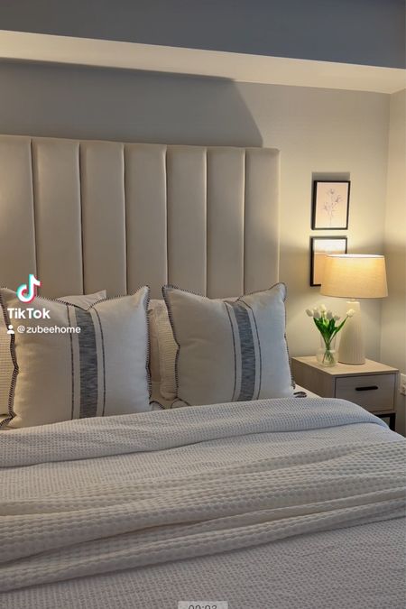 Bed & bedding details 🛏️ 🤍✨ #bed #bedroom #bedroomdecor #beddingg

#LTKhome #LTKMostLoved