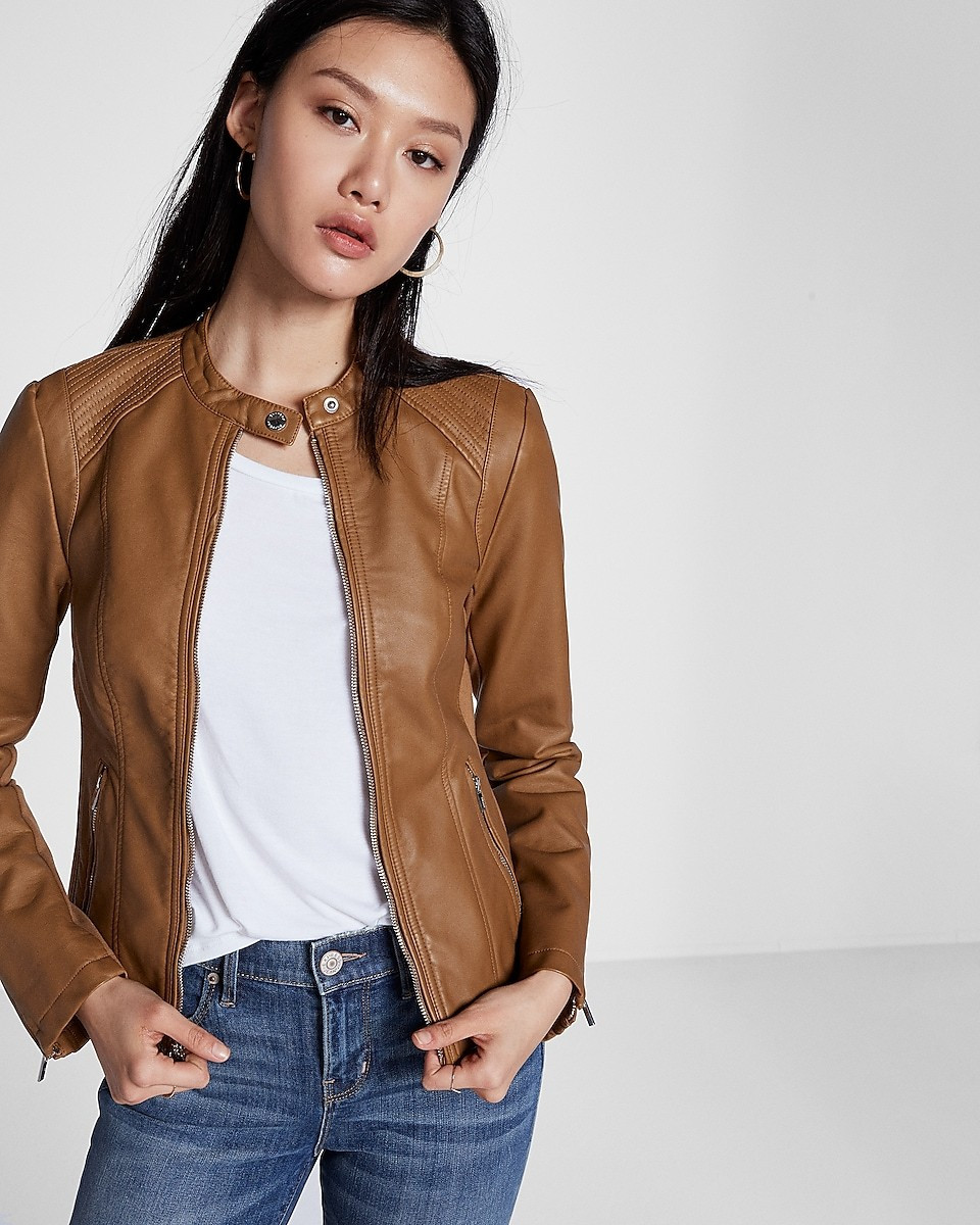 (minus The) Leather Double Peplum Jacket | Express