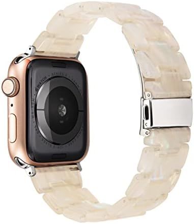 HOPO Compatible With Apple Watch Band 38mm 40mm 42mm 44mm Thin Light Resin Strap Bracelet With Stain | Amazon (US)