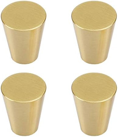 RZDEAL 4Pcs 0.79"x0.98" Solid Brass Cabinet Knobs Handle Cone Shoe Book Drawer Knob Handle (Brass... | Amazon (US)