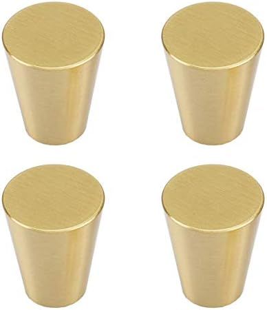 RZDEAL 4Pcs 0.79"x0.98" Solid Brass Cabinet Knobs Handle Cone Shoe Book Drawer Knob Handle (Brass... | Amazon (US)