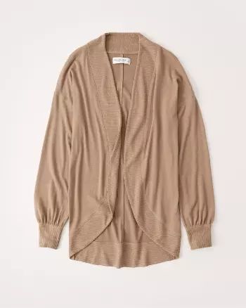 Abercrombie & Fitch Womens Cozy Cocoon Cardigan in Camel Brown - Size XS | Abercrombie & Fitch US & UK