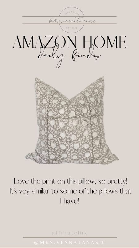 Amazon find! Designer inspired pillow! Love the print on this one! 



#LTKFind #LTKstyletip #LTKhome