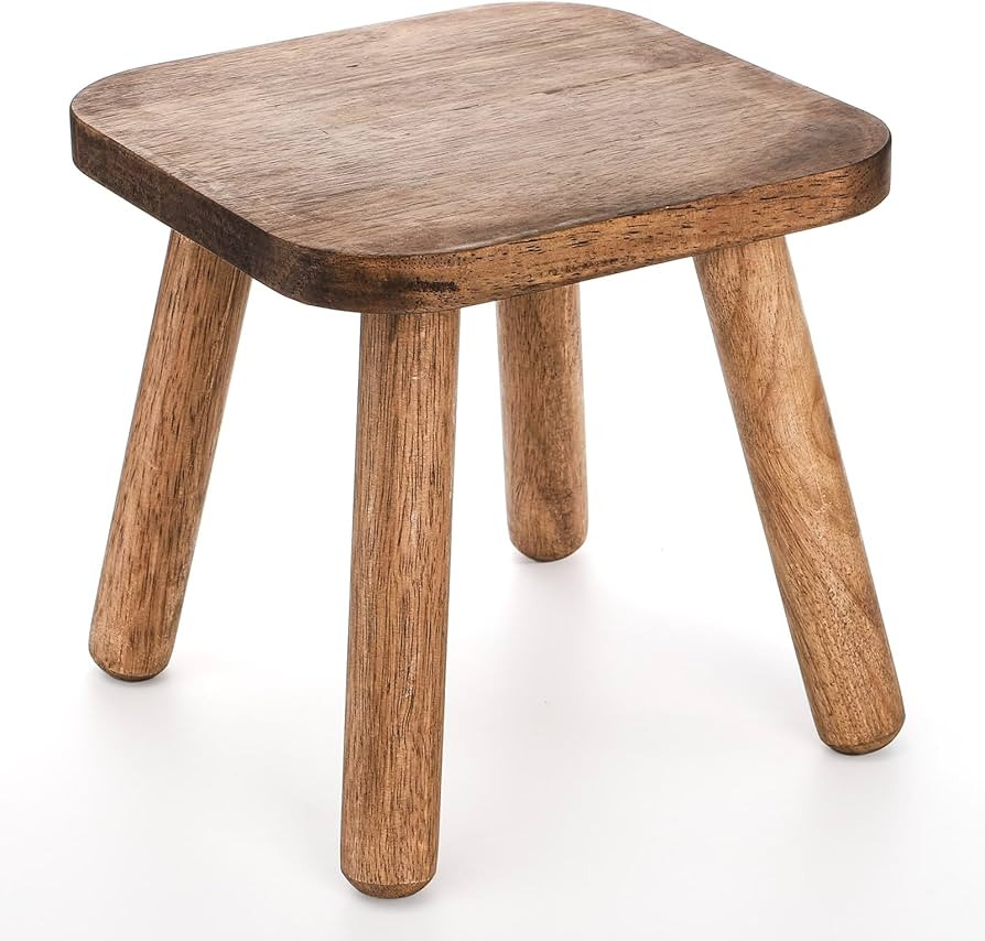 Youeon 9 Inch Small Wooden Step Stool, Non-Slip One Step Stool for Adults, Holds up to 300 Lbs, P... | Amazon (US)