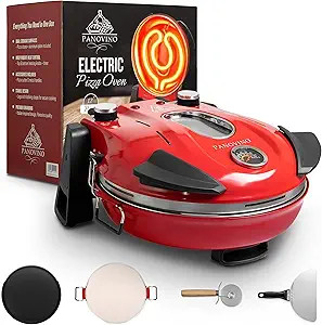 Electric Indoor Pizza Oven | 800°F Countertop Pizza Cooker with 12" Ceramic Stone and Dual Temp ... | Amazon (US)
