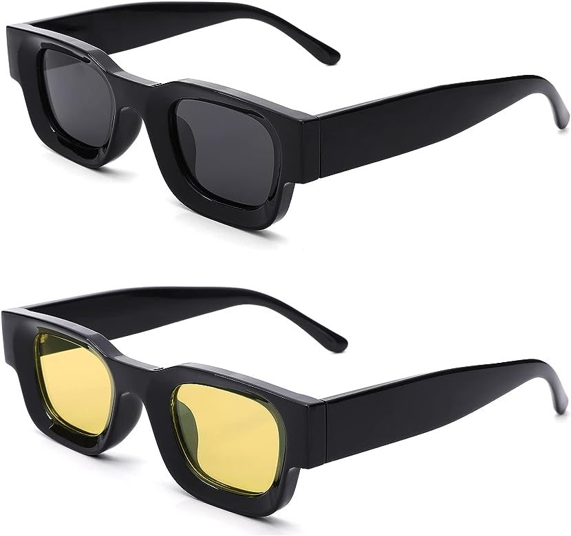 Hycredi Thick Rectangle Sunglasses for Women Men Chunky Square Polarized Sun Glasses Retro 90s Sh... | Amazon (US)