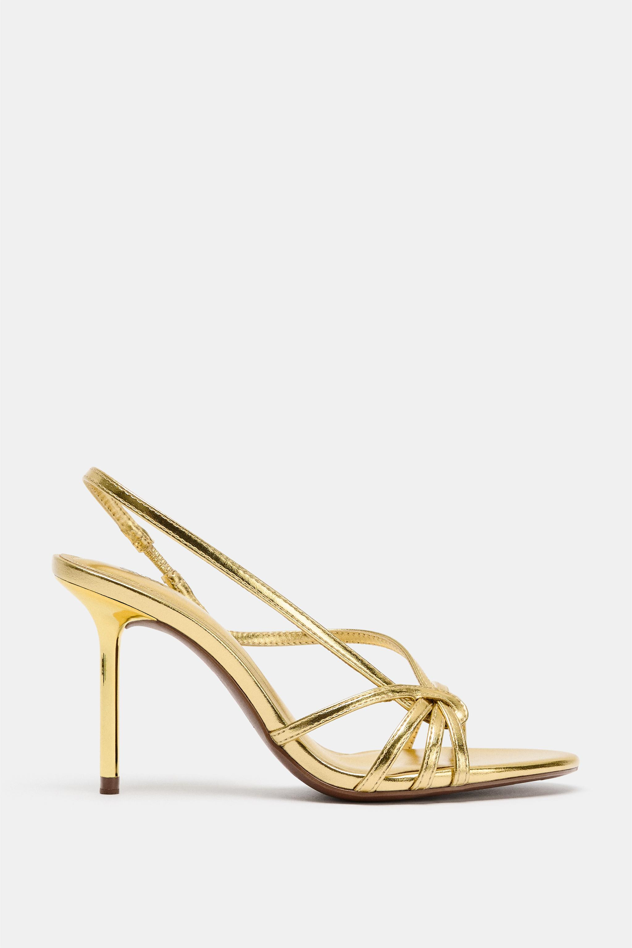 LAMINATED STRAP HIGH-HEEL SANDALS | Zara UK