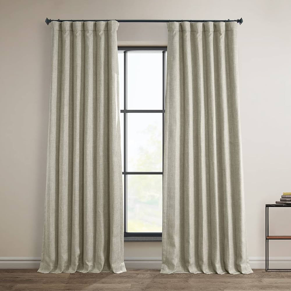 HPD Half Price Drapes BOCH-LN185-P Faux Linen Room Darkening Curtains for Bedroom (1 Panel), 50 X... | Amazon (US)