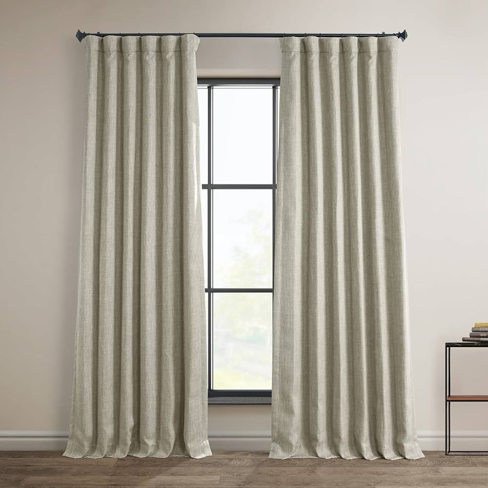 HPD Half Price Drapes BOCH-LN185-P Faux Linen Room Darkening Curtains for Bedroom (1 Panel), 50 X... | Amazon (US)