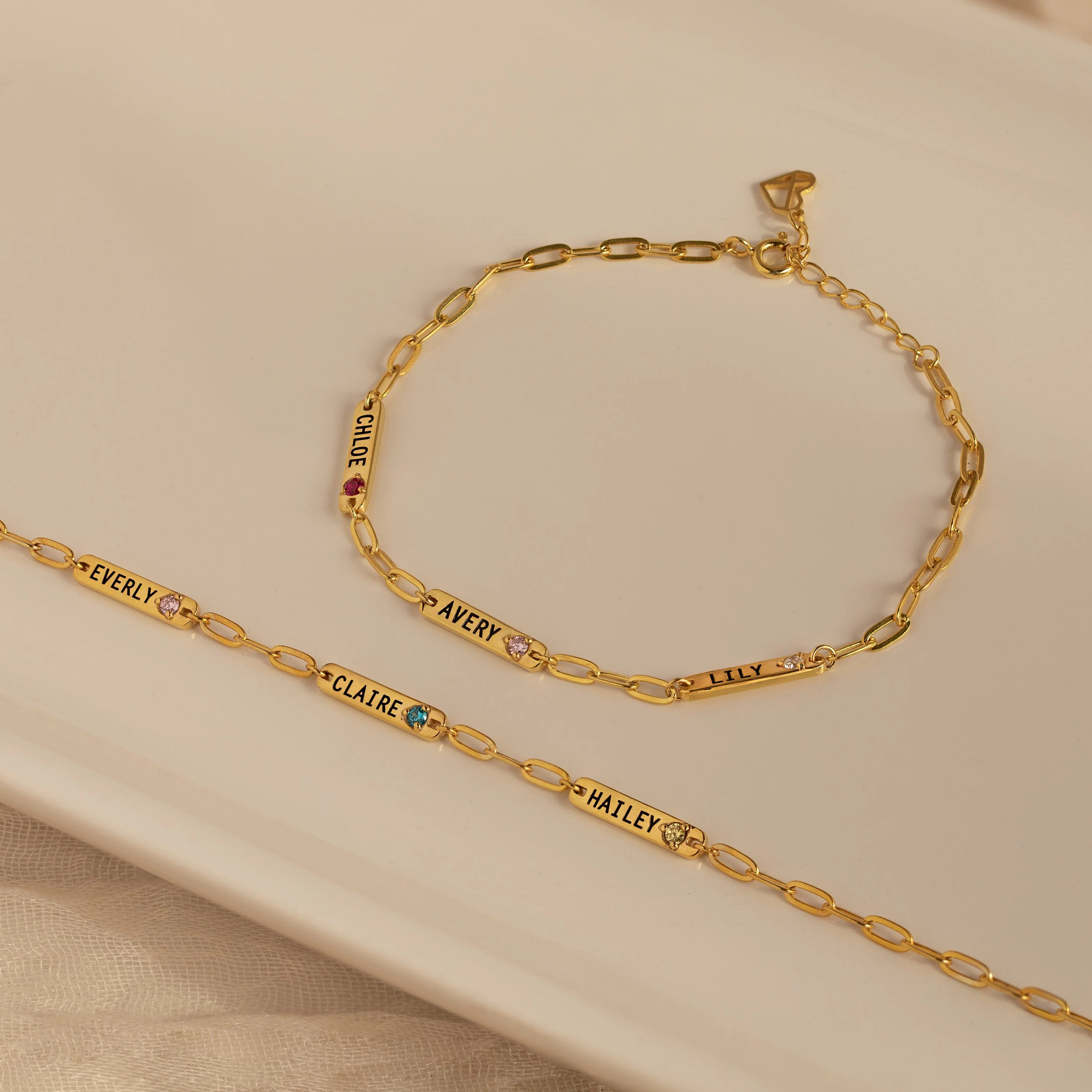 Mini Name Birthstone Bracelet | Caitlyn Minimalist