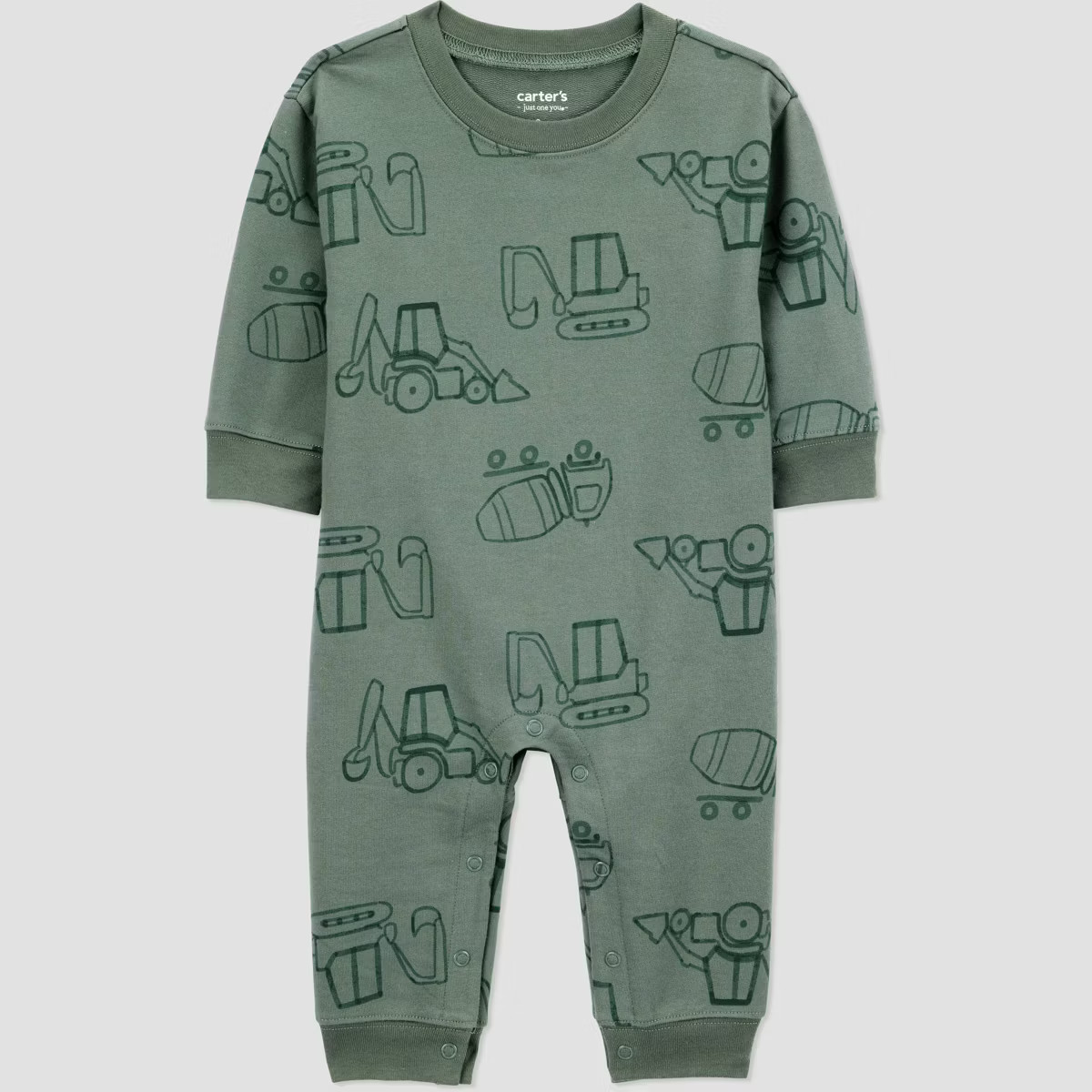 Carter's Just One You® Baby Boys' Construction Long Sleeve Romper - Green | Target
